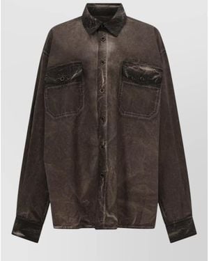 Uma Wang Tavis Shirt Long Sleeves Chest Pockets - Black