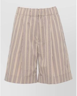 Antonelli Striped Bermuda Shorts - Natural