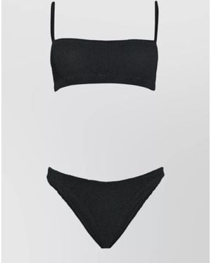Hunza G Gigi Textured Underband Bikini Top M - Black
