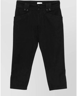 Isabel Marant High-Rise Cropped Denim Capri Trousers - Black