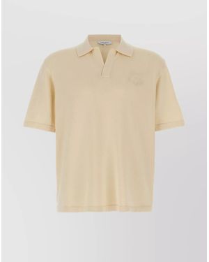 Maison Kitsuné Cotton Bold Fox Head Polo Shirt - Natural
