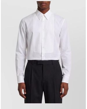 Saint Laurent Cotton Regular-Fit Tuxedo Shirt - White