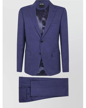 ZEGNA Single Breasted Coat - Blue