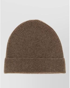 Ballantyne Ribbed Cashmere Beanie - Brown