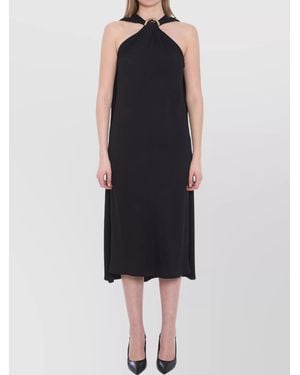 Gucci Halterneck Sleeveless Midi Dress - Black
