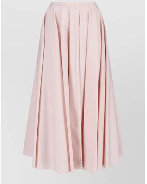 Givenchy High Waisted Midi Pleated Skirt Design - Pink
