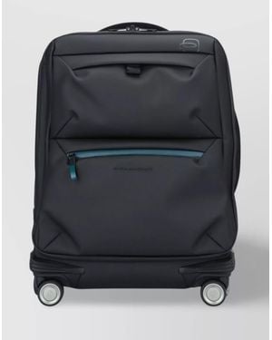 Piquadro Slim Cabin Luggage 4 Wheels Recycled Fabric - Black