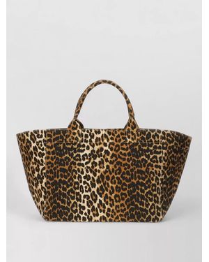Ganni Na Canvas Tote Bag - Metallic