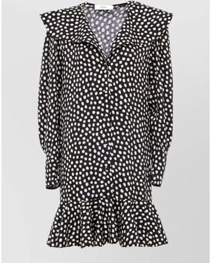 Chloé Silk Printed V-Neck Long-Sleeve Mini Dress - Multicolour