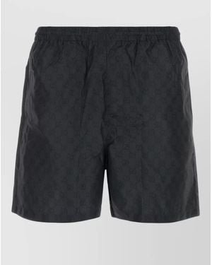 Gucci Printed Swim Shorts - Black