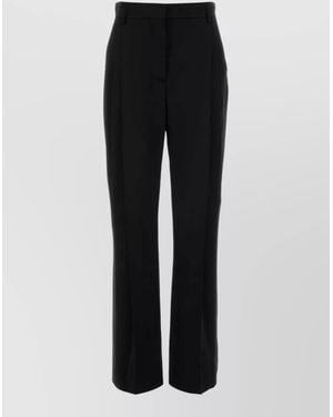 Stella McCartney Satin Tailored Trousers Back Pocket Belt Loops - Black