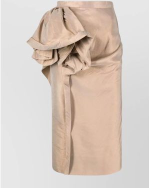 Maison Margiela Floral-Detail Satin Finished Skirt - Natural