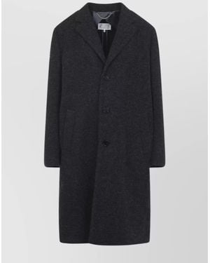 Maison Margiela Tailored Coat With Notched Lapel And Back Vent - Blue