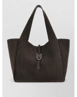 Hogan Leather Tote Bag - Black