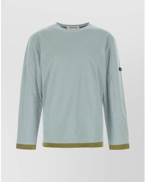 NAMACHEKO Cotton T-Shirt Contrast Hem - Blue