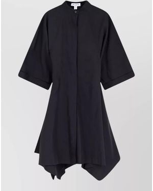Alaïa Panelled Cotton Knee-Length Dress - Blue