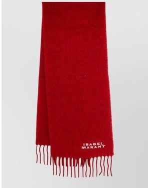 Isabel Marant Alpaca Mélange Fringed Scarf - Red