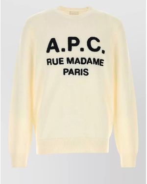 A.P.C. Maurice Wool Crew Neck Sweater Long Sleeves - Natural
