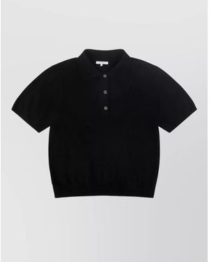 Entire studios Polo Knit Short Sleeves Ribbed Hem - Black