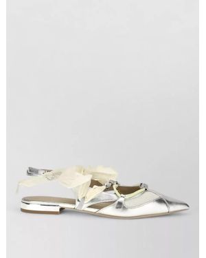 Pinko Leather Flat Ballerinas - Natural