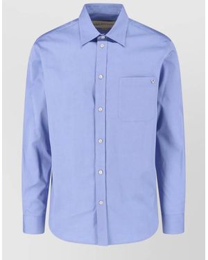Valentino Long Sleeve Shirt Button Down Collar - Blue