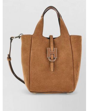 Hogan H-Bag Leather Tote Bag - Brown
