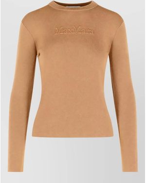 Max Mara Wool Logo-Embossed Sweatshirt - Blue