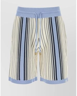 Amiri Knit Bermuda Shorts Featuring Elastic Waistband - Blue