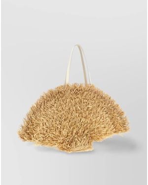 Roger Vivier Tres Vivier Panier Large Raffia Beach Bag - Metallic