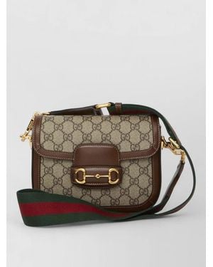 Gucci Horsebit 1955 Mini Canvas Crossbody Bag - Brown
