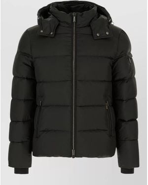 Moorer Nylon Brett Hood Down Jacket Quilted - Black