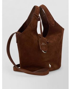 Polo Ralph Lauren Leather Bucket Bag Shoulder And Hand - Brown