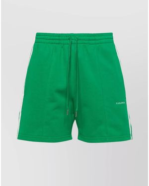 P.A.R.O.S.H. Striped Cotton Blend Jersey Shorts - Green