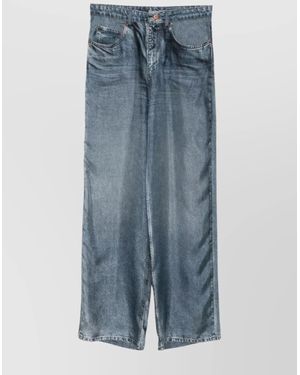 Pierre Louis Mascia Silk High-Rise Wide-Leg Trousers - Blue