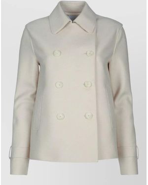 Harris Wharf London Cropped Trench Coat Pressed Wool - Grey