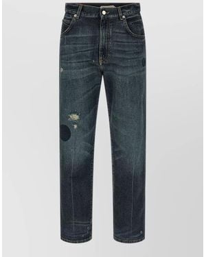 NAMACHEKO Printed Straight-Leg Jeans - Blue