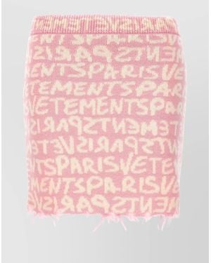 Vetements Wool Fitted Skirt - Pink