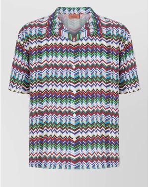 Missoni Zigzag Short-Sleeve Shirt - Blue