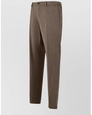 Dolce & Gabbana Virgin Wool Straight-Leg Trousers - Brown