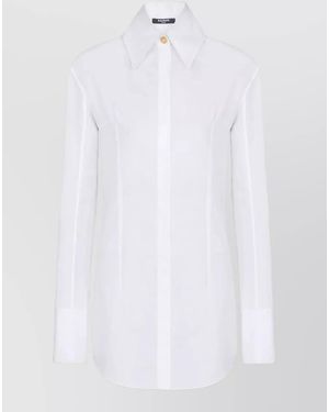 Balmain Cotton Long-Sleeve Shirt - White
