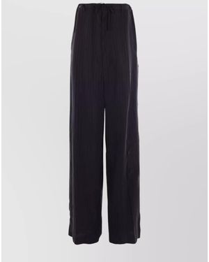 Balenciaga Cupro Wide-Leg Trousers - Blue