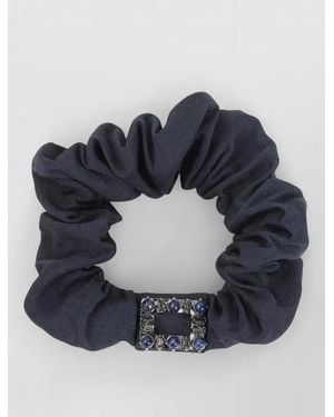 Roger Vivier Cotton Scrunchie - Blue