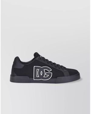 Dolce & Gabbana Branded Leather Low-Top Trainers - Blue
