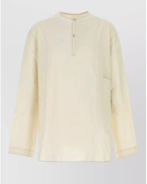 Lemaire Poplin Vareuse Shirt Long Sleeves Pocket - Natural