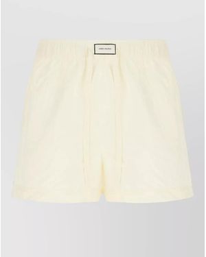 Entire studios Cotton Bermuda Shorts Elastic Waistband Back Pocket - Natural