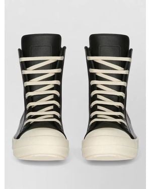 Rick Owens High Top Sneakers Contrast Toe Cap Rubber - Black
