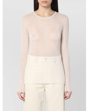 Roberto Collina Sheer Ribbed Knit Sweater - Natural