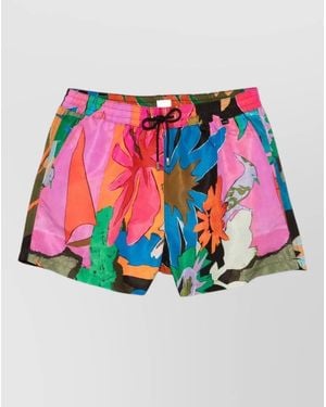 Paul Smith Floral Print Above Knee Swim Shorts - Red
