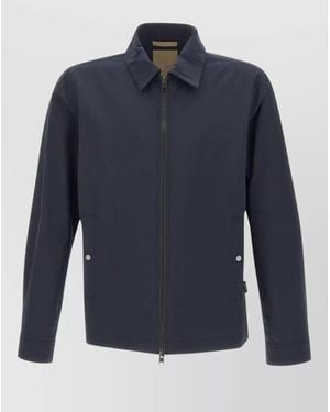 Woolrich City Timber Jacket Collared Buttoned Cuffs Pockets - Blue