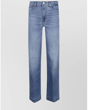 7 For All Mankind High-Waisted Wide Leg Pants With Belt Loops - Blue